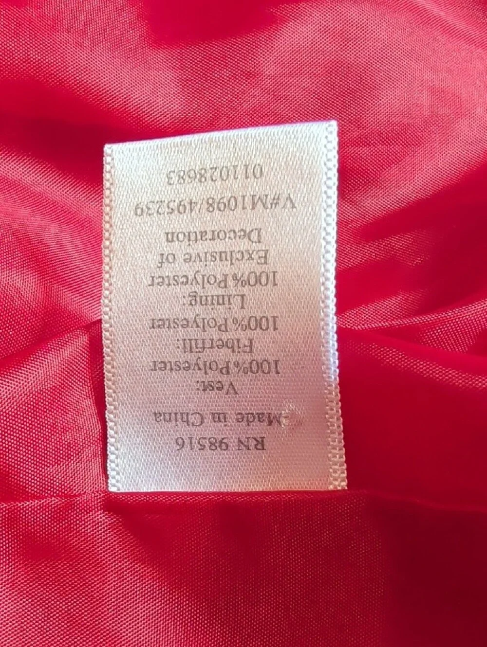 Coldwater Creek Red Quilted Zip Vest